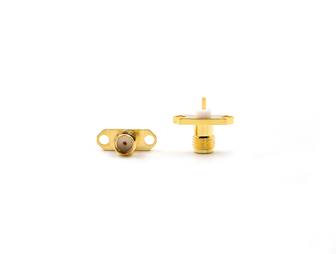 SMA Female 2 Holes Flange Connector For Terminal