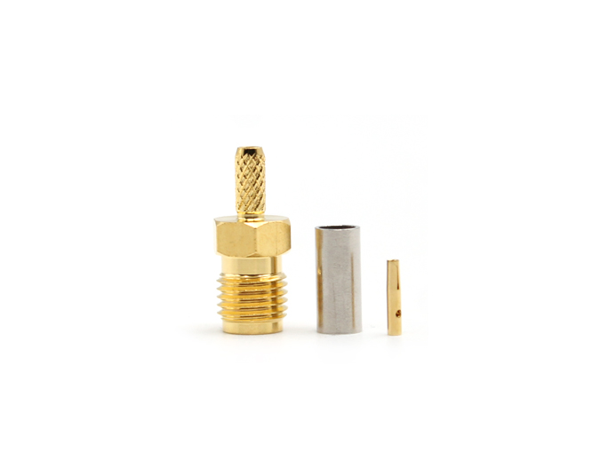 射频连接器 SMA 母头隔板接头，适用于 RG316 电缆压接