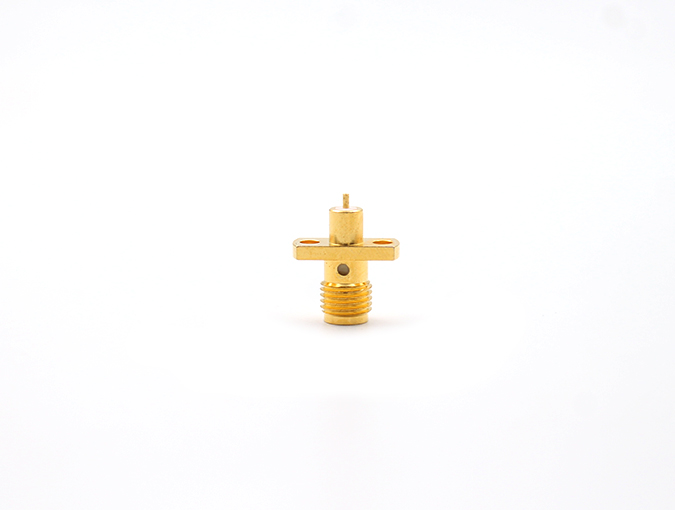 SMA母头2孔法兰连接器，用于端子