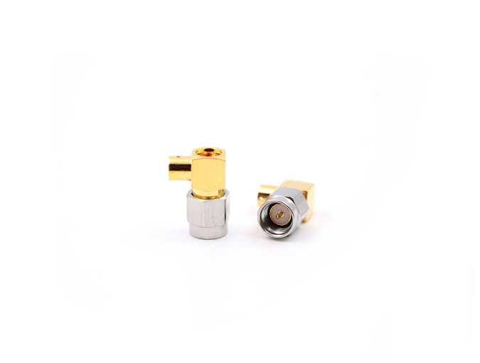 射频连接器，不锈钢SMA公头直角，适用于141/RG402电缆