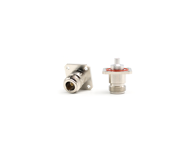 射频连接器 N 型母头法兰安装座，适用于 141/RG402 电缆