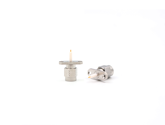 射频连接器，不锈钢材质，2.4mm 外螺纹法兰安装