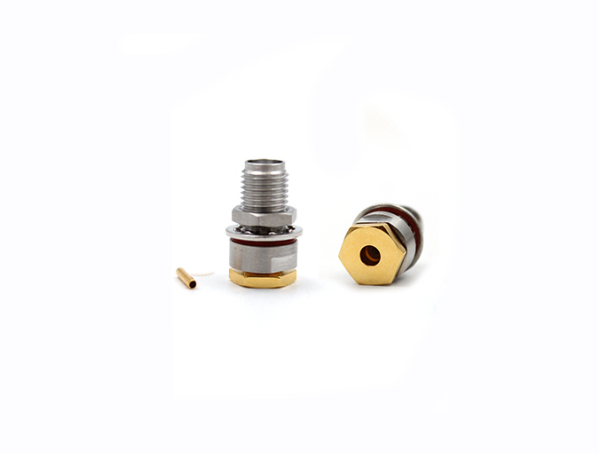 适用于RG405/.086电缆的射频连接器，不锈钢SMA母头隔板式接头