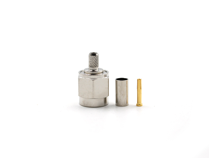 适用于 LMR200 电缆的 RF 连接器 RP TNC 公头，压接式