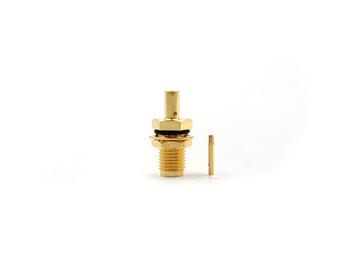 射频连接器 SMA 母头隔板接头，适用于 .086/RG405 电缆