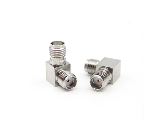 RF Adapter Stainless Steel SMA Female to Female Right Angle