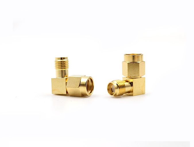 SMA 直角母头转 RPSMA 公头适配器