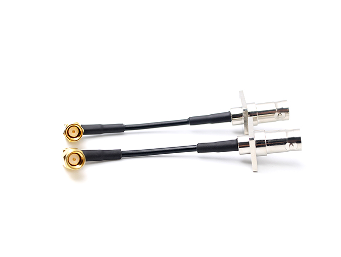 Cable Assembly BNC Female Flange and SMA Male R/A with RG174 cable,length100 mm