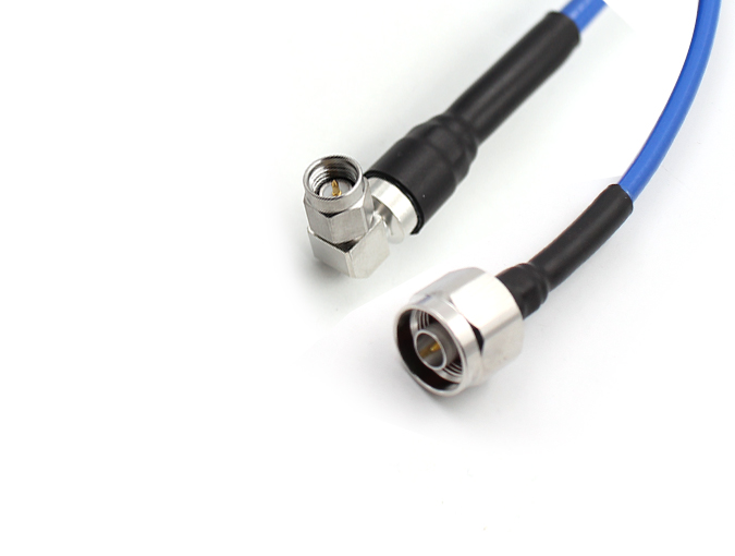 Cable Assembly SMA Male Right Angle and N Male with 142PUR cable length 1.6 meter
